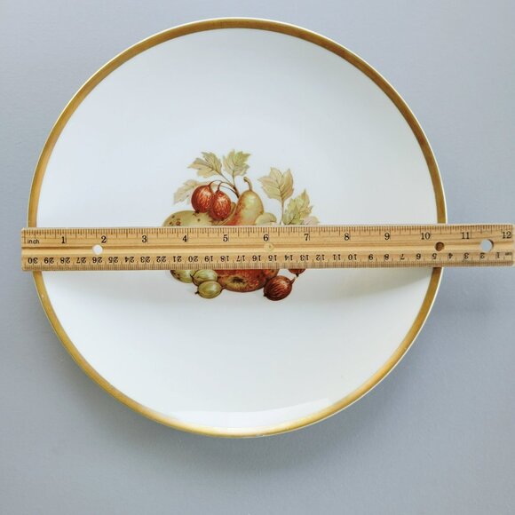 Vintage PM Jaeger & Co. Harvest Dinner Plate, Pear & Figs, Heavy Gold Trim - Picture 7 of 10